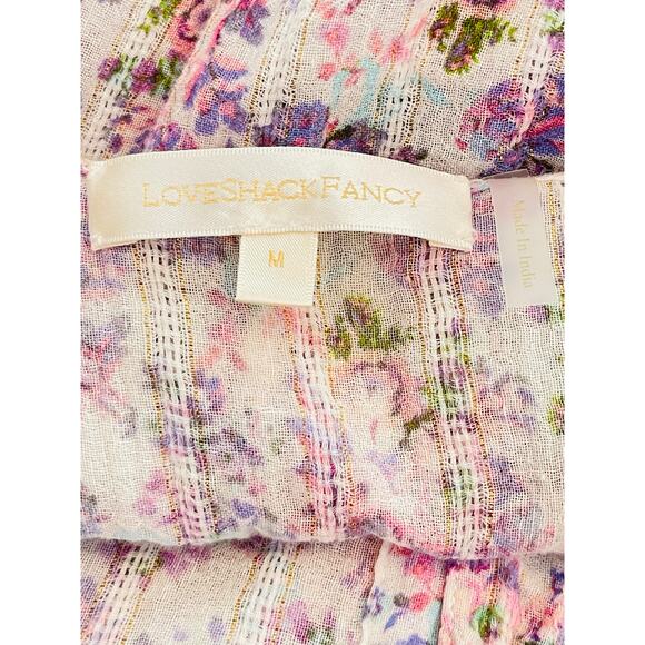 Loveshackfancy Shanely Floral Print Ruffled Mini Dress size Medium - Picture 5 of 8